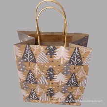 Twisted Handle Kraft Paper Realizar Gift Bag com Glitter Spots Decoração